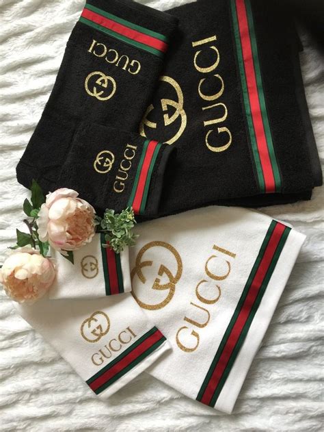 gucci towel slides|Gucci decor temporary.